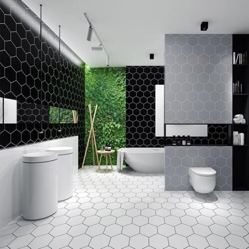 Bathroom Tiles Waterproof Non-Slip Wear-Resistant Self-Adhesive Floor Wall Stickers Bathroom Decorative Floor Leather Renova