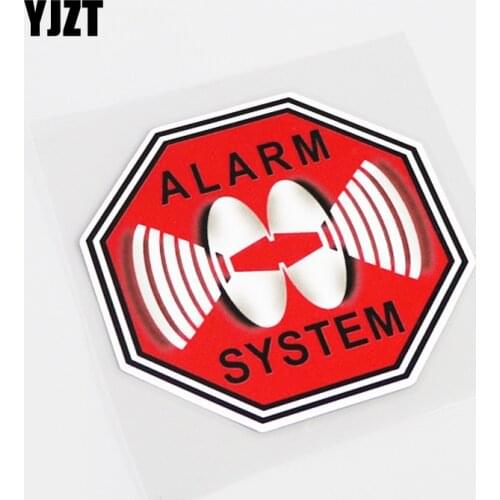 YJZT 10.3CM*10.3CM Fashion High-quality ALARM SYSTEM Car Sticker Decal PVC Graphical 13-0421