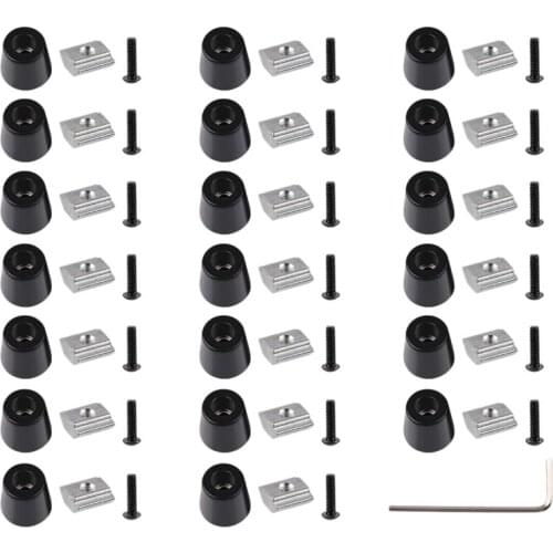 1Sets Anti Vibration Mat Feet T Sliding Nut Block Square Nuts with Wrench for 2020 Aluminum Extrusion Profile