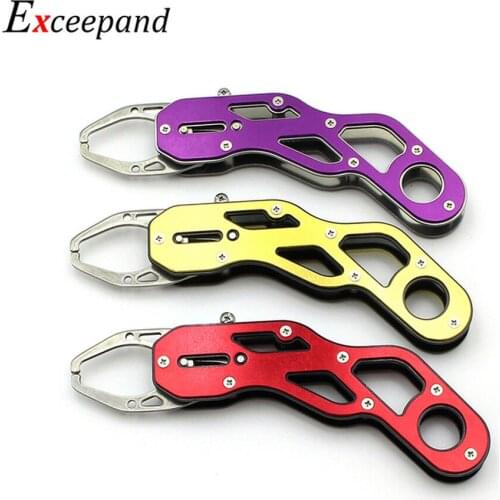 Exceepand 1 PC Aluminium Fishing Lip Grip Foldable Stainless Steel Fishing Gripper Clamp Grabber Tool Fish Controller Plier