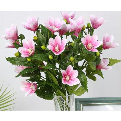 1pc Vanilla Orchid Artificial Silk Flower Home Table Decoration Flowers Wedding Floral Flower Arrangement