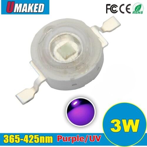 10pcs 100pcs 500pcs 1/3W High Power LED beads COB Diode LED chips purple/UV for led bulb lights DIY free shiping