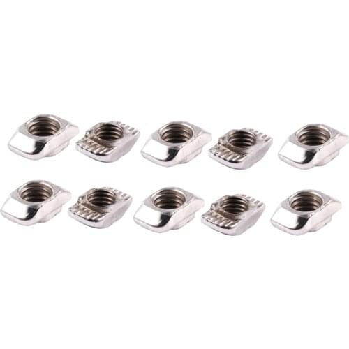10pcs 20 Series Compatible Drop In Type M5 T Slot Nuts 10mm x 6mm x 4.5mm
