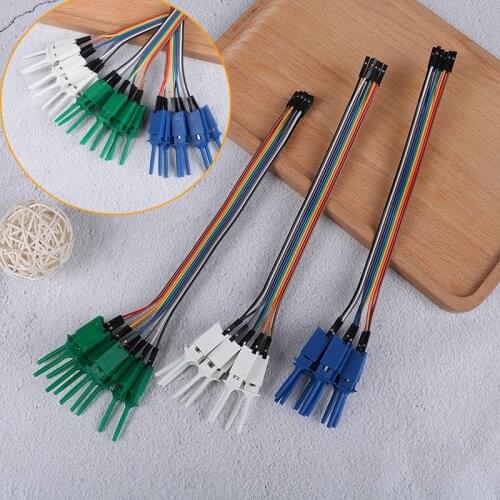 10PCS Smart Electronics 10PTest Hook Clip For Logic Analyzer USB Saleae 24M 24MHz 8CH