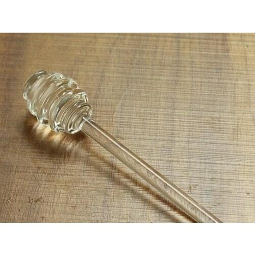 15cm Clear Glass Stirrer Stirrers Honey Dipper Spoon Stick for Honey Jar Collect And Dispense Tools SN349