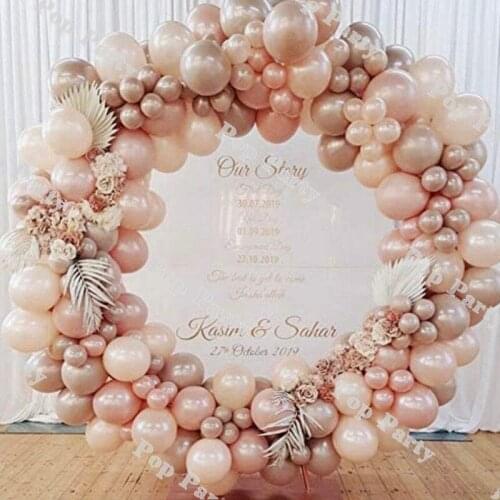 190pcs Balloon Garland Doubled Perl Brown Balloons Arch Baby Shower Coffee Mam Bride to be Birthday Party Decoration Supplies