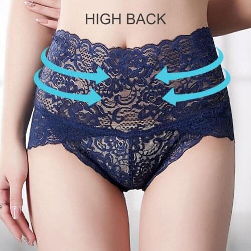 2021 High Waisted Underwear Comfort Fashion Elasticity New Plus Size Sexy Lace Panties Breathable Comfortable