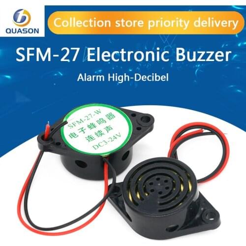 95DB Alarm High-decibel DC 3-24V 12V Electronic Buzzer Beep Alarm Intermittent Continuous Beep for Arduino Car Van SFM-27