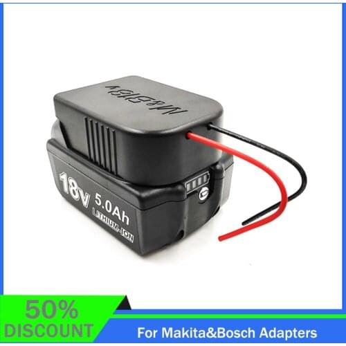For Makita&Bosch Adapters 18V Battery Power Connector Adapter Dock Holder With 12 Awg Wires Connectors Power in Stock