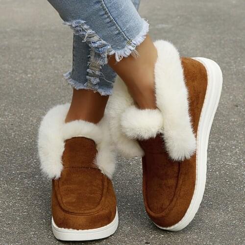 2021 New Fashion WoMen Boots Fur Men Snow Boots Couple Keep Warm Winter Shoes Comfortable Botas Hombre Outdoor woMen shoes
