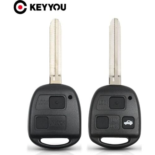 KEYYOU Remote Car Key Shell Case 2/3 BTN For Toyota Yaris Prado Tarago Camry Corolla TOY43 Blade With Rubber Buttons Pad