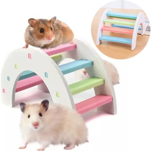 Eco-friendly Pet Hamster Wooden Bridge Hamster Toy Bridge Hamster Supplies Bridge Toy Small Chinchilla Accessories