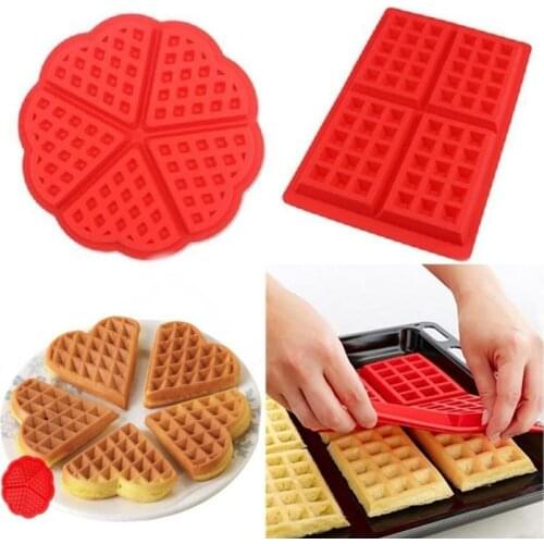 Silicone Waffle Mold Non-stick Cake Mould Makers Muffin Pans Baking Tray Mold For Belgian Waffle Chocolate Candy Baking Tools