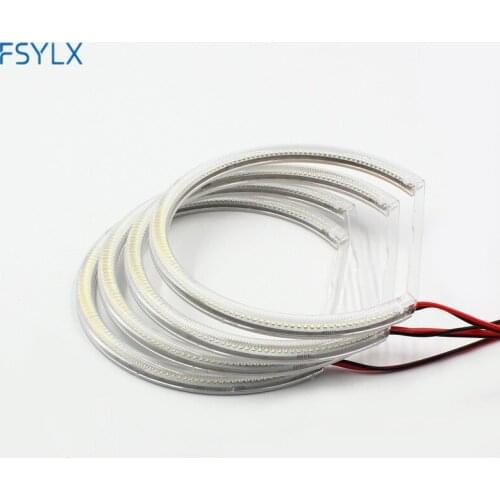 FSYLX1 SET (4*131mm ) xenon White 120SMD LED Angel eyes for BMW E36 E38 E46 Projecotr BMW E39 led headlight car styling