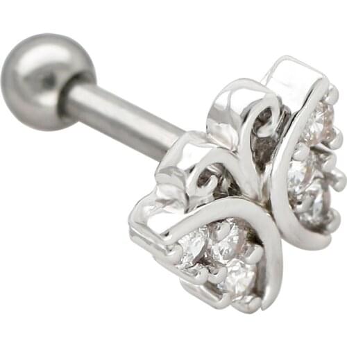 JHJT 16G Fashion Cartilage Earrings Stud G23 Titanium Butterfly Cartilage Helix Tragus Daith Ear Piercing