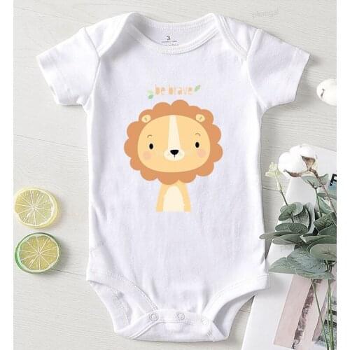 Newborn Baby Outfits Kids Summer Romper for Boys Infant Clothing Baby Girl Clothes Be Brave Cartoon Printed Toddler Jumpsuits