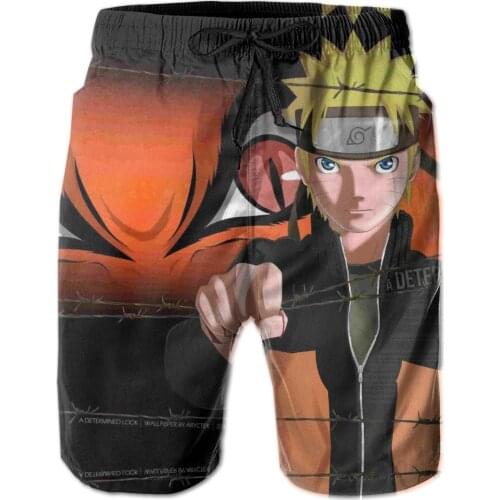 Summer Men Beach Shorts Breathable Quick Dry Funny Novelty akatsuki,kakashi running Hokage59 Hawaii Pants