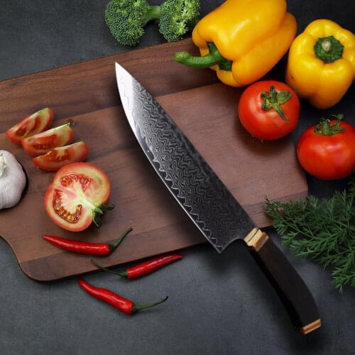 Damascus Kitchen Knife Set Japanese VG10 Steel Cleaver Santoku Nakiri Chef Gyuto Knives Rozar Sharp with Ebony Handle 46-49