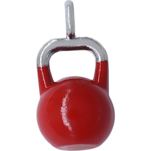 New Fashion High Quality Red Enamel Color Fitness Gym Kettle Bell Pendant Bodybuilding Jewelry