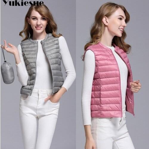 2018 New Winter Women 90% White Duck Down Vest Ultra Light Down Vests Sleeveless Jackets Female Waistcoat Women Coats