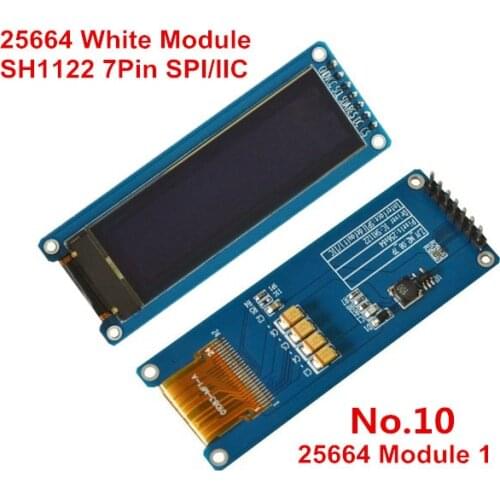 1pcs 2.08 inch 24PIN SPI Blue/White OLED Screen SH1122 Driver IC 256*64 Parallel/IIC Interface Welding Solder type