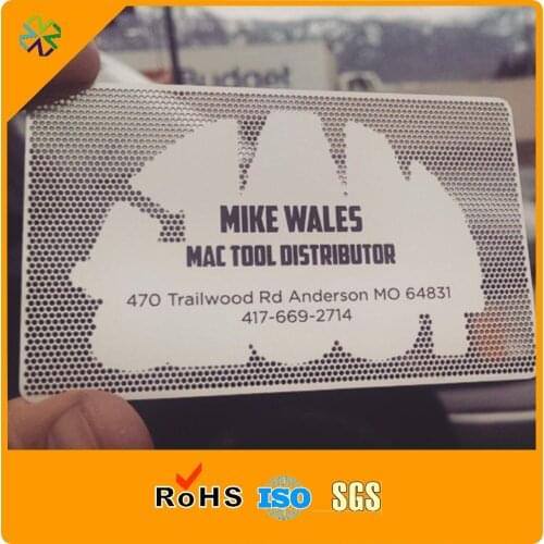 Hole cutting out stainless steel metal business cards for CEO/membership/club/VIP