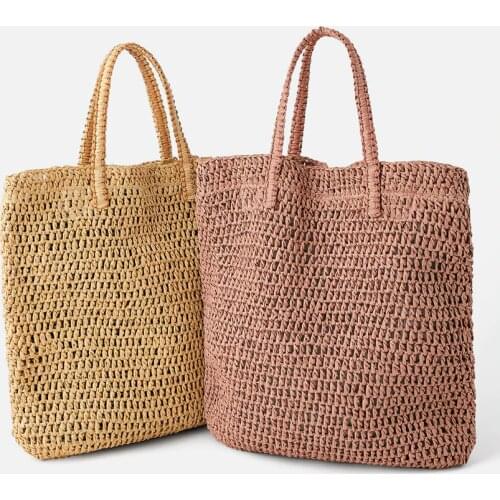 Casual Straw Bags Large Capacity Women Totes Designer Brand Lady Rattan Shoulder Bags Woven Wicker Handmade Summer Beach Purses