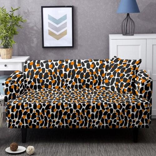 Psychedelic Leopard Elastic Slipcovers Geometric Combination Sofa Cover For Living Room Decor 1/2/3/4 Seater Couch Covers