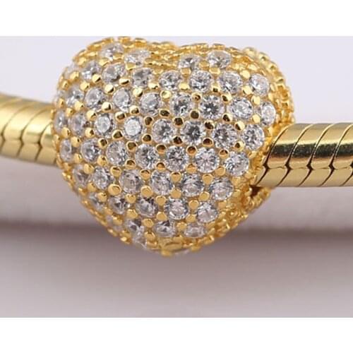 S925 Bead DIY Jewelry Open My Heart Clips Stoppers Cyrstal Charm fit Lady Bracelet Bangle Shine & Clear CZ