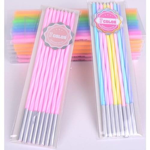 Birthday candle foreign trade export milk color colorful rainbow gradient childrens creative romantic party smokeless