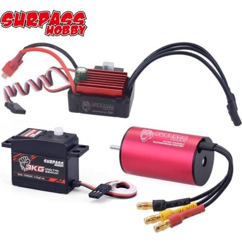 KK Waterproof Combo 2440 4000KV 4600KV Brushless Motor w/ 35A ESC Servo for Traxxas HSP Tamiya Axial 1/16 1/18 RC