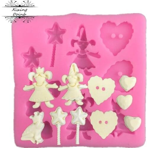 Xixing Doll Magic Stick frog shape silica gel mold kitchen pastry cake decoration tool chocolate sugar plaster mold
