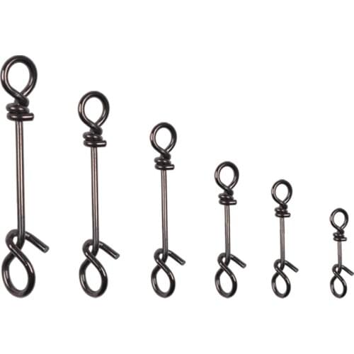 50Pcs Stainless Steel Fast Lock Fishing Fastach Clip Swivel Connector Fishing Accessories Rolling Snap Quick Connection