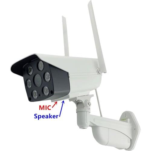 WIFI Wireless AP IP Bullet Camera Outdoor MIC Speaker 5MP XM550AI+SC5335P Two-Way Audio 8-128G SD Card XMEYE ICsee P2P Bracket