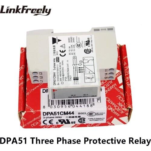 DPA51CM44 3 Phase Sequence Protection Relay Module & Board 5A 24V DC 250VAC Out In 208-480VAC Monitoring Voltage Relay Din Rail