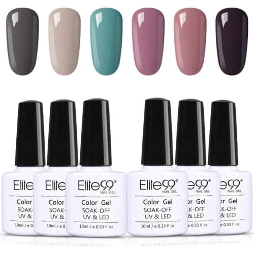 Elite99 10ML 6pcs/set UV Gel Nail Polish Kit Soak Off UV LED Nail Gel Varnish Manicure Set Vernis Semi Permanent Hybrid Nail Set