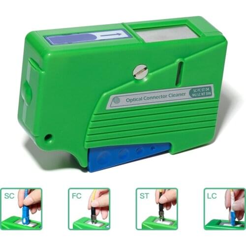KCC-55 Fiber Cleaner SC ST And FC Connectors Fiber Optic Cleaning Tools Green Cassette type Fiber Optic Cleaner Box