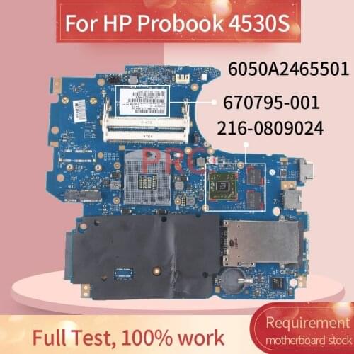 670795-001 670795-501 For HP Probook 4530S 4730S Laptop Motherboard 6050A2465501-MB-A02 HM65 216-0809024 Notebook Mainboard
