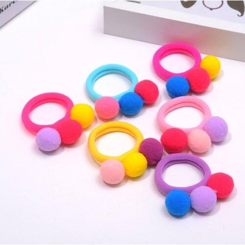 New Hot 1PC Cute Double Ball Hair Rope For Kids for Women Hair Band child Head Accessories