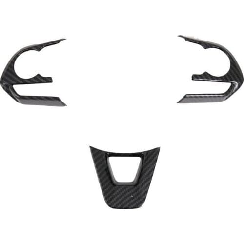 New ABS Carbon Fiber Style Steering Wheel Cover Stickers For Toyota Corolla Cross 2020 2021 Styling Molding