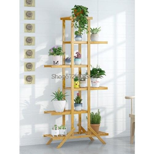 40% off clearance! Flower stand shelf balcony simple multi-layer floor-standing flower pot stand green radish succulent flower s