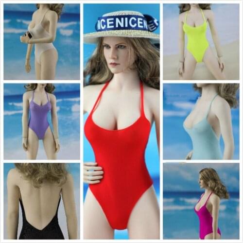1/6 Female Soldier Swimsuit Underwear Sexy One-piece Swimsuit Beach Hat Suit for 12 inch PH TBL Action Figure Body Model
