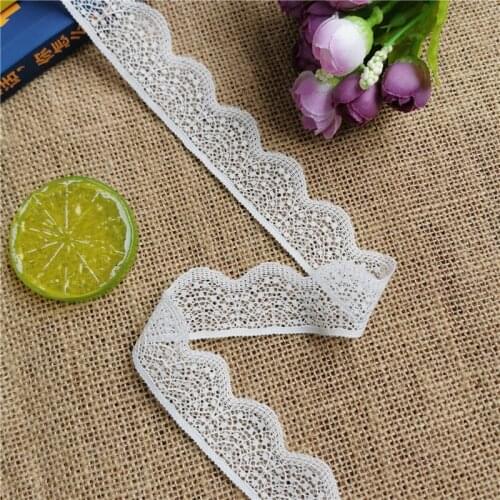 2.5cm S2551 white Nylon Spandex stretch Narrow lace trimmings for decorative clothing
