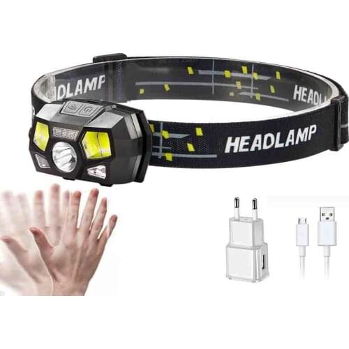 2000LM LED Super bright Headlamp Motion Sensor USB rechargeable waterproof Head lamp Suitable for cycling, fishing and camping