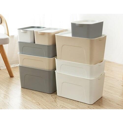 2018 strong load-bearing plastic storage containers Toy clothes bin Cartoon moving boxes with cover