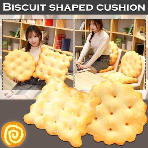 2021 Simulation Biscuit Cushion Pillow Square Cushion Creative Plush Chair Room Cushion Seat Pad Donut Foods Cushion Case