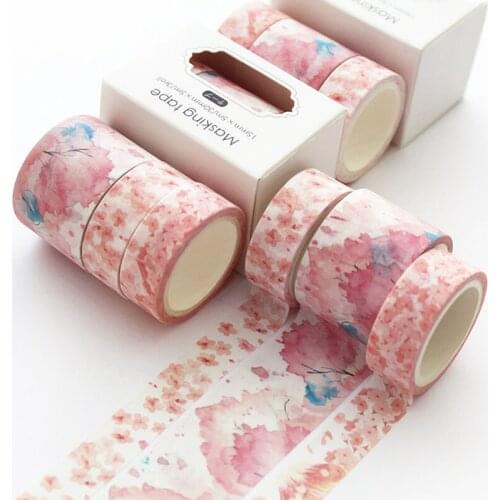 3 Pcs/sets Beautiful Flower Washi Tape DIY Decoration Scrapbooking Planner Masking Tape Adhesive Tape Label Sticker Stationery