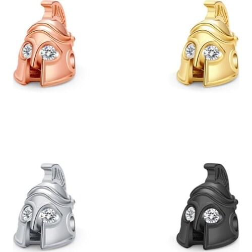 4 Color Spartan Warrior Helmet For Jewelry Making Brass Cubic Zirconia Diy Mens Beads Bracelet Jewellry Accessories Finding