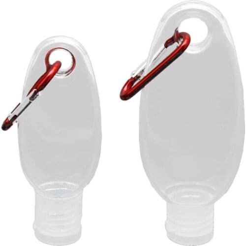 5Pcs 30ml 60ml Mini Reusable Portable Empty Hook Spray Bottle Keychain Carrier