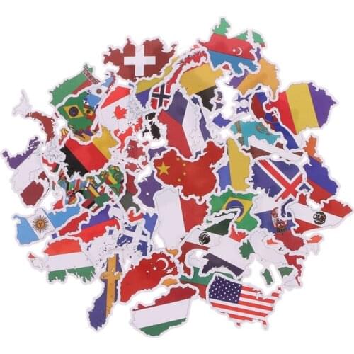 50X National Flags Stickers Toys Countries Map Sticker DIY Scrapbooking Suitcase